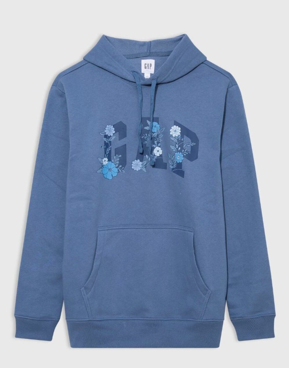 GAP Floral Logo Pullover Hoodie Blue Size S